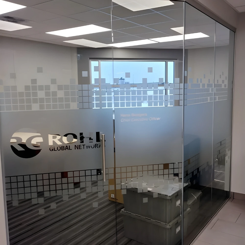 office glass branding in Dubai