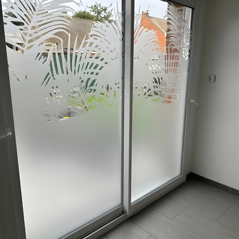 custom etched glass sticker in Dubai