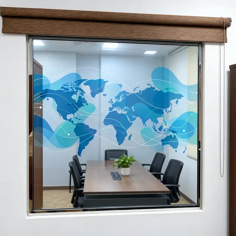 Clear printed office window sticker in Dubai