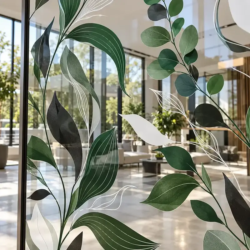 Custom cut clear window graphics with white ink